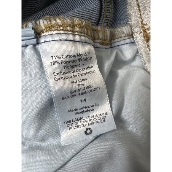 Girls Denim Shorts Pull on Waistband Size 14 Justice Wonder Nation Set of 2 - Picture 4 of 9